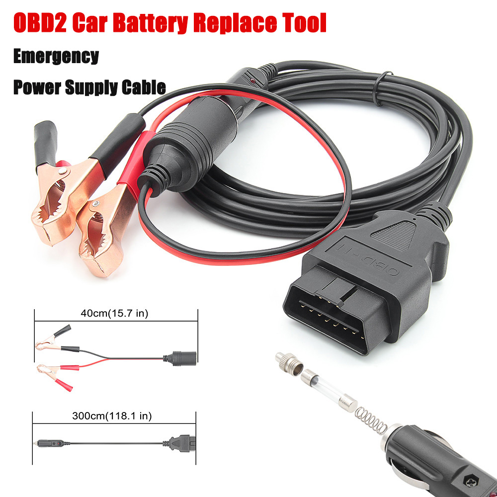 Power Supply Tester - OBD2 alat diagnostik pengganti baterai otomotif,