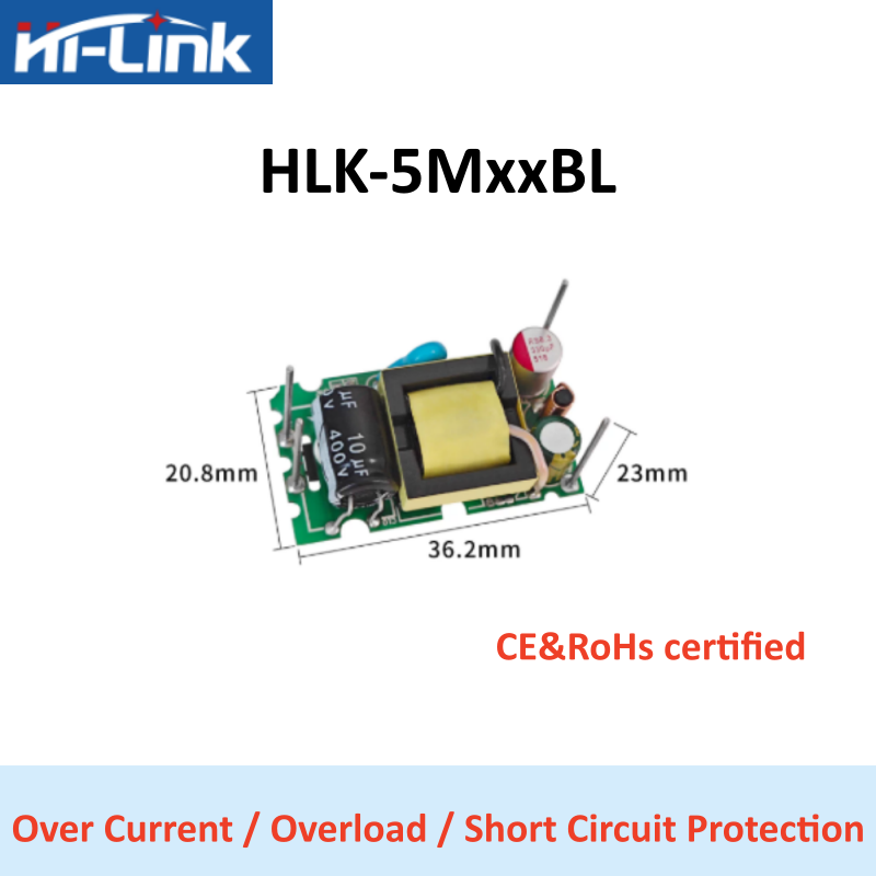 Hi-Link HLK-5M03/05/12/15/24BL - Open Frame Power Supply ulasan dan harga