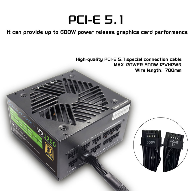 PCIE catu daya PC 5.0 1200W, P - Psu Computer ulasan dan harga
