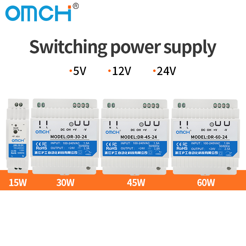 OMCH Din Rail DR-15 DR-30 DR-4 - Smps Power Supply ulasan dan harga