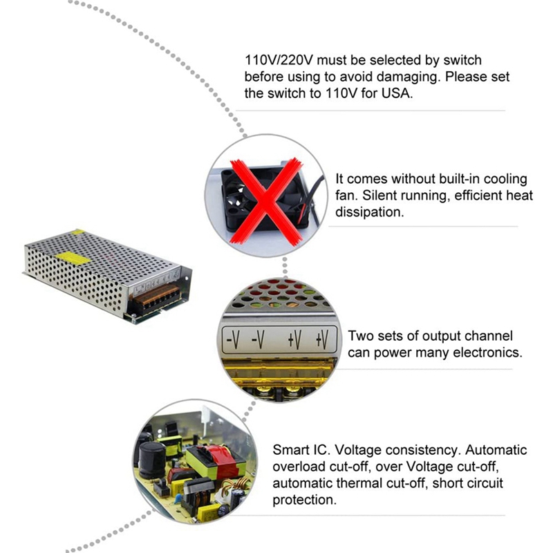 DC 12V 15A 180W Transformator  - Power Supply 12V ulasan dan harga