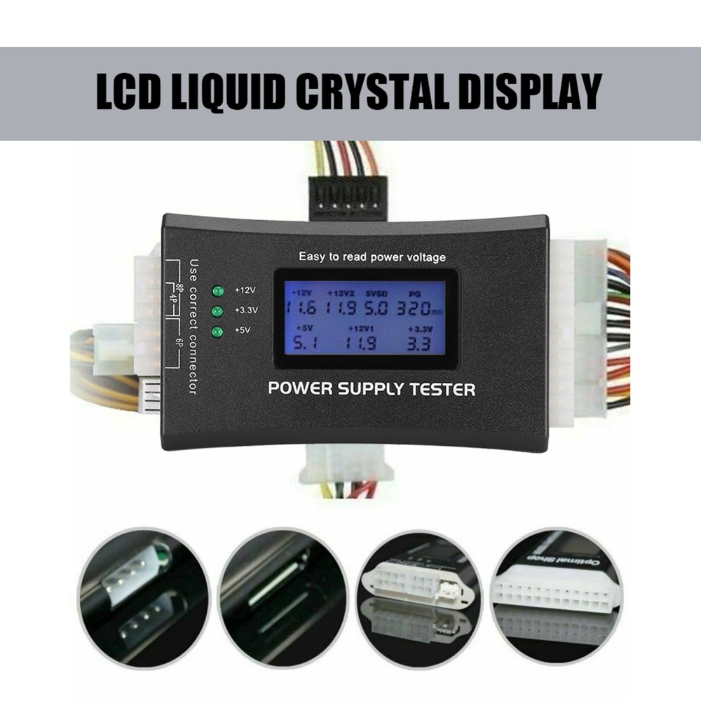 Penguji Catu Daya ATX Layar LC - Power Supply Tester ulasan dan harga